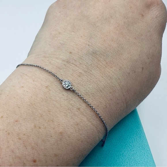 Tiffany & Co. .15 Diamonds by the Yard Bracelet in Platinum 6” with Packaging - Picture 8 of 11